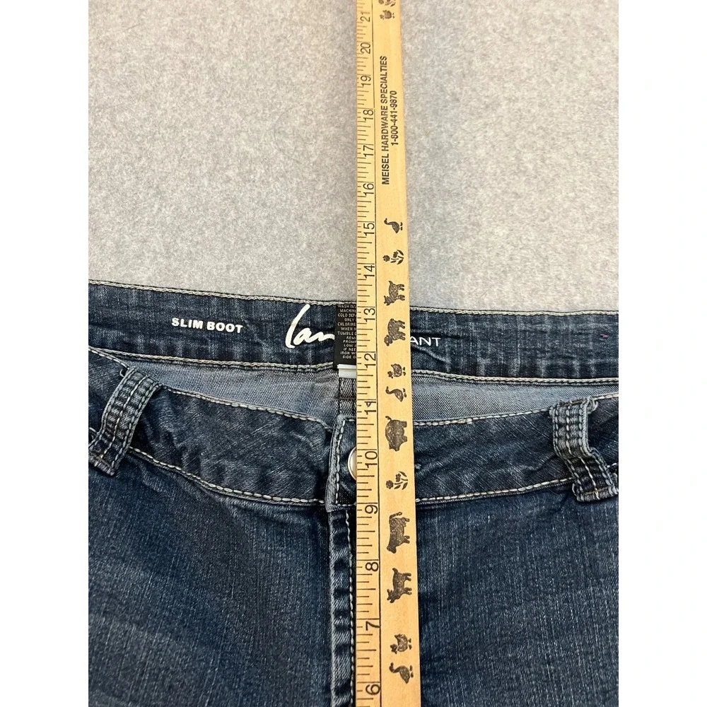 Lane Bryant Slim Bootcut Jeans Women's Plus 18 Blue Medium Wash Y2K Flap Pocket‎